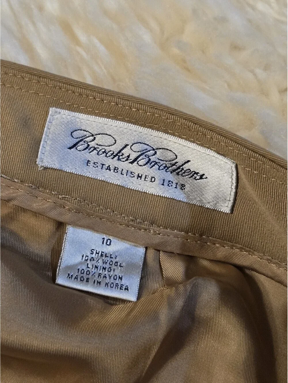 Brooks Brothers Women Size 10 Wool Caroline Fit Straight Dress Pants